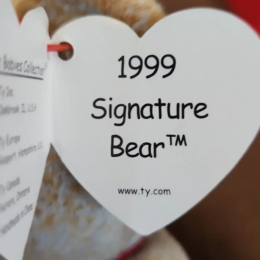 TY Beanie Baby 1999 Signature Bear Holgram Tag RARE